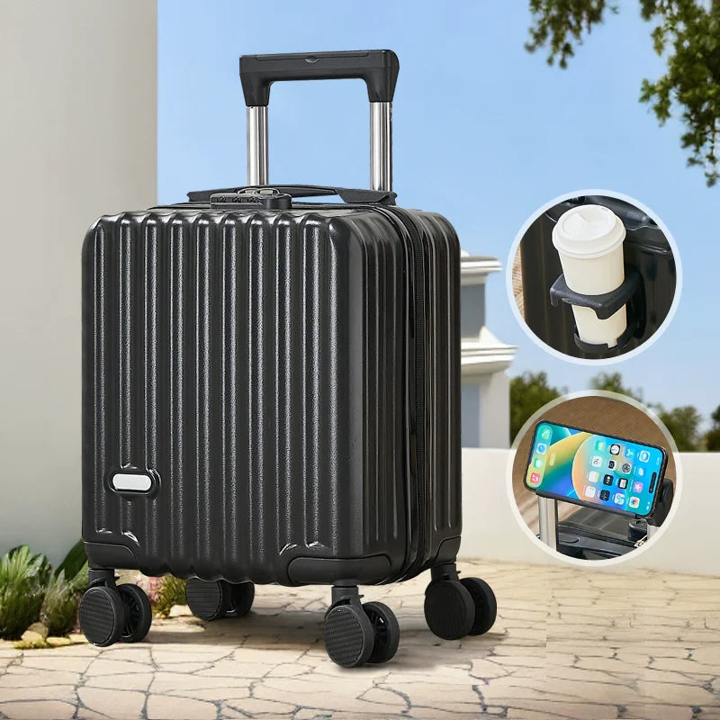 Valise Cabine Ultra Légère et Design avec Porte-Gobelet et Support Téléphone