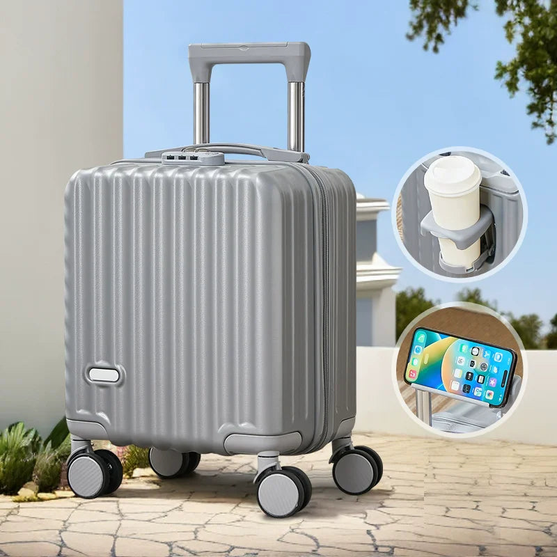 Valise Cabine Ultra Légère et Design avec Porte-Gobelet et Support Téléphone