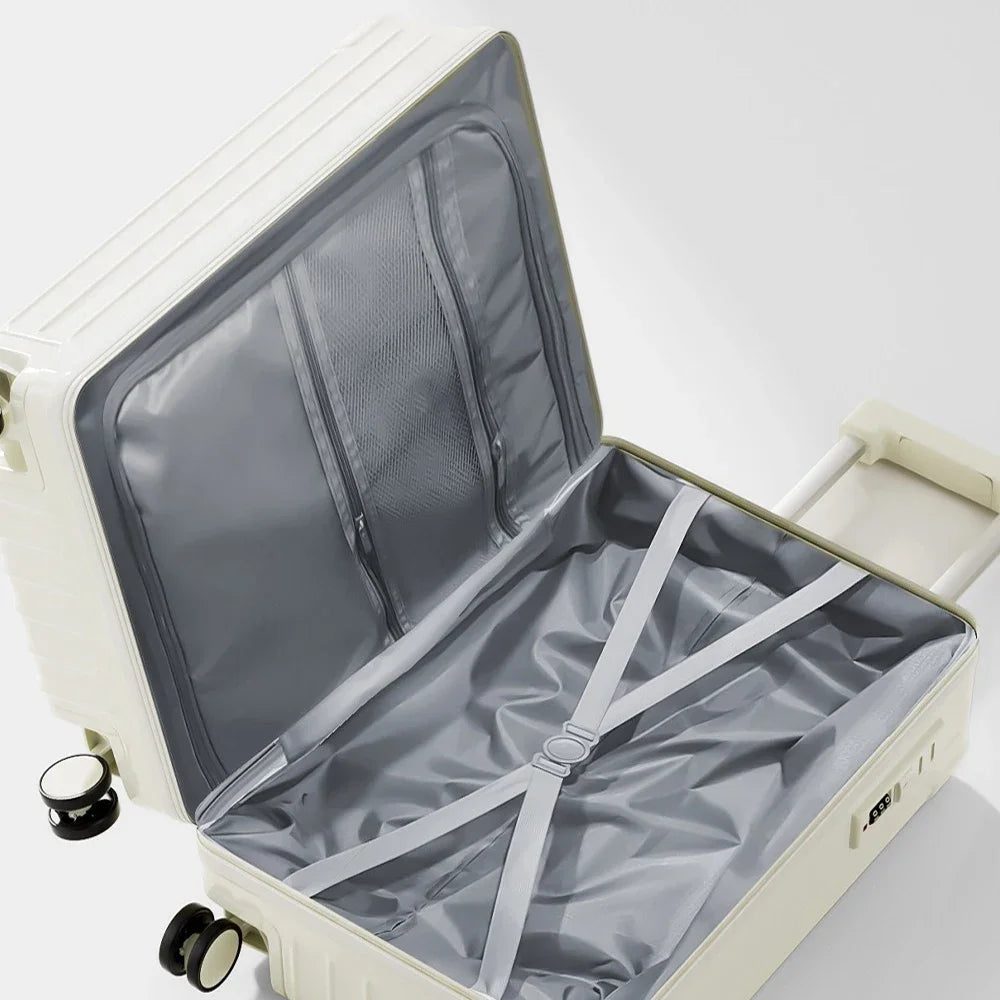 Valise Cabine Enfant à Ouverture Frontale avec Compartiment Ordinateur et Roues Spinner