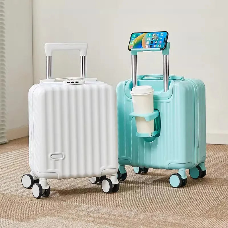 Valise Cabine Ultra Légère et Design avec Porte-Gobelet et Support Téléphone