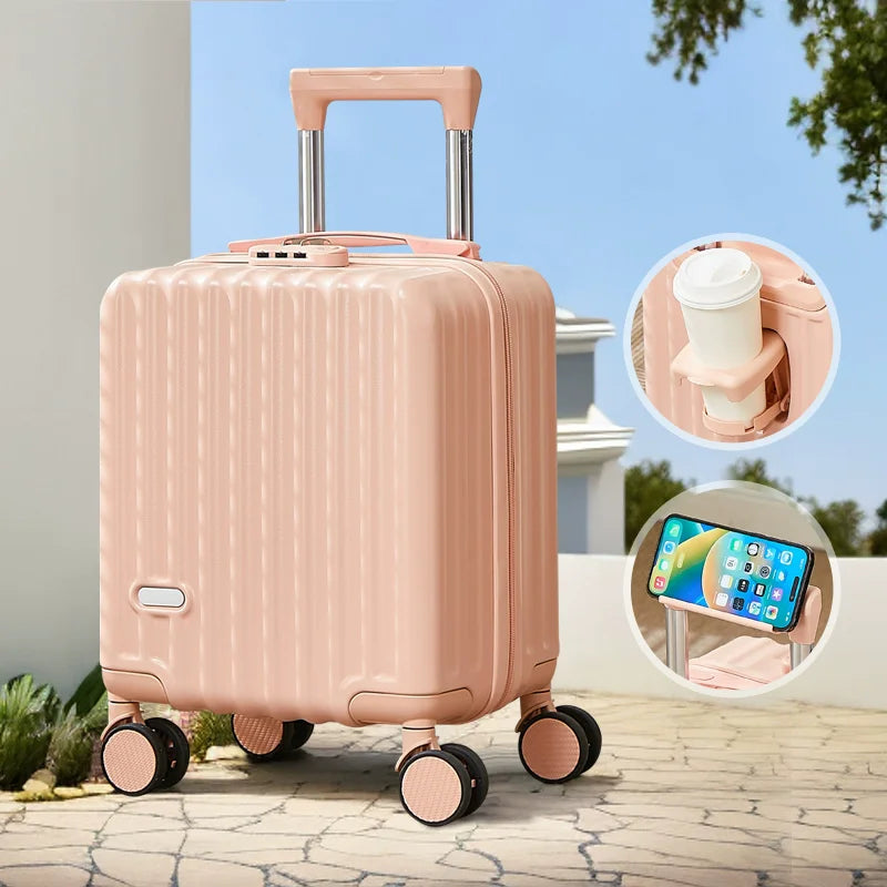 Valise Cabine Ultra Légère et Design avec Porte-Gobelet et Support Téléphone