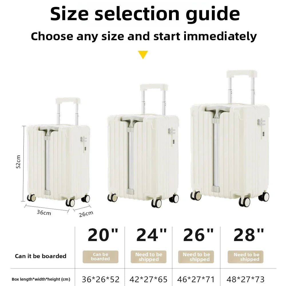 Valise Cabine Enfant à Ouverture Frontale avec Compartiment Ordinateur et Roues Spinner