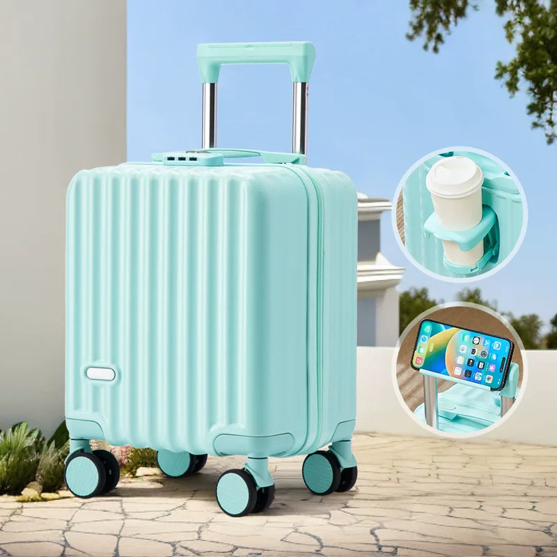Valise Cabine Ultra Légère et Design avec Porte-Gobelet et Support Téléphone