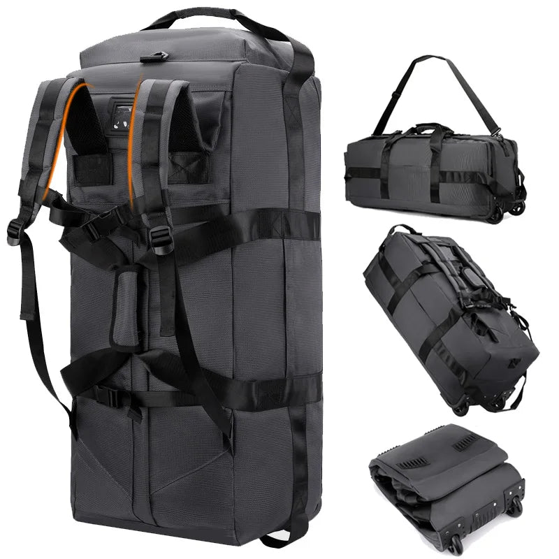 Sac de Voyage Premium Pliable à Roulettes, Grande Capacité pour Sport, Outdoor et Mobilité